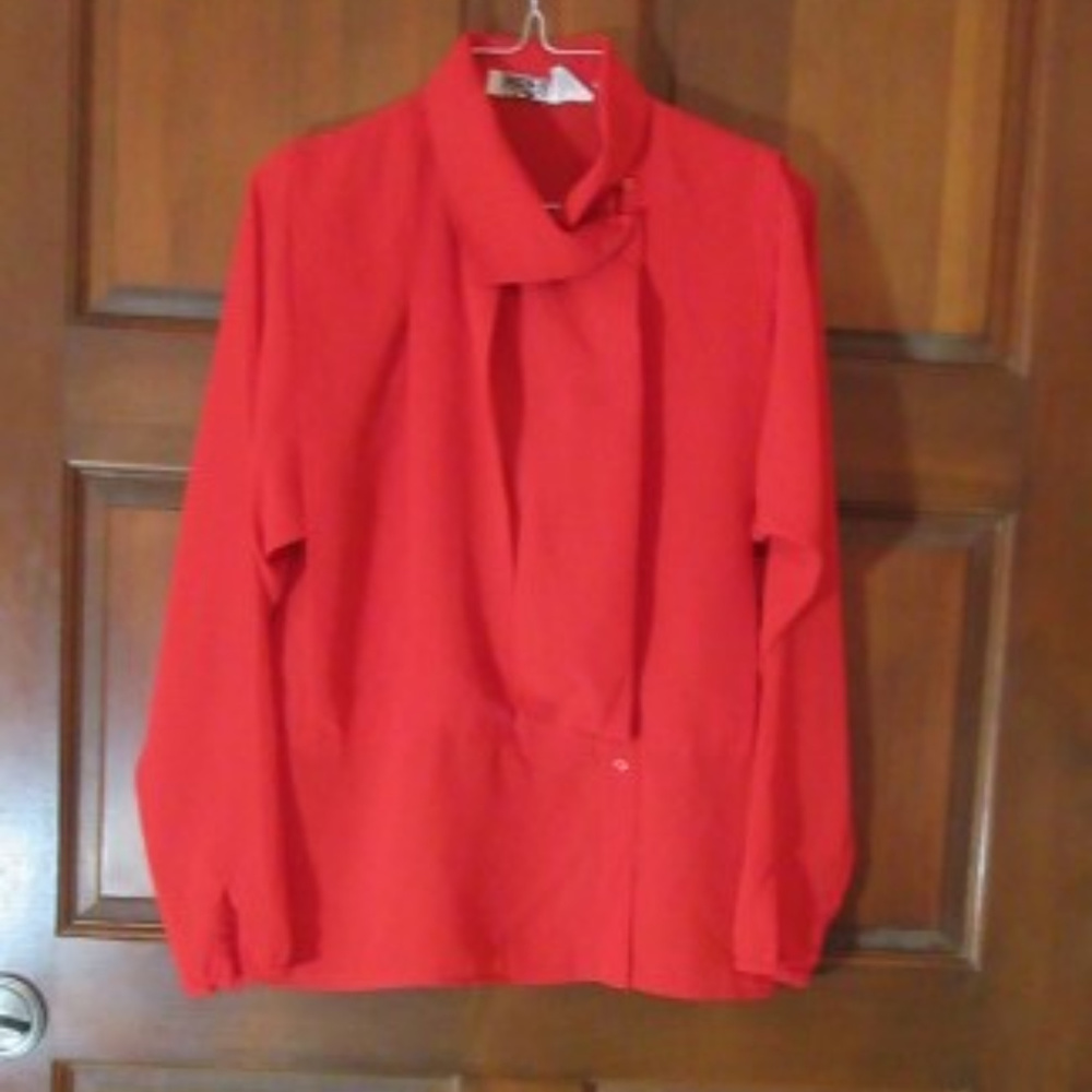 Classy Red Polyester Blouse REGINA PORTER Size 4